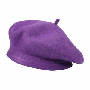 Wool French Beret Hat Solid Color Beret Cap For Women Girls (purple)🐞